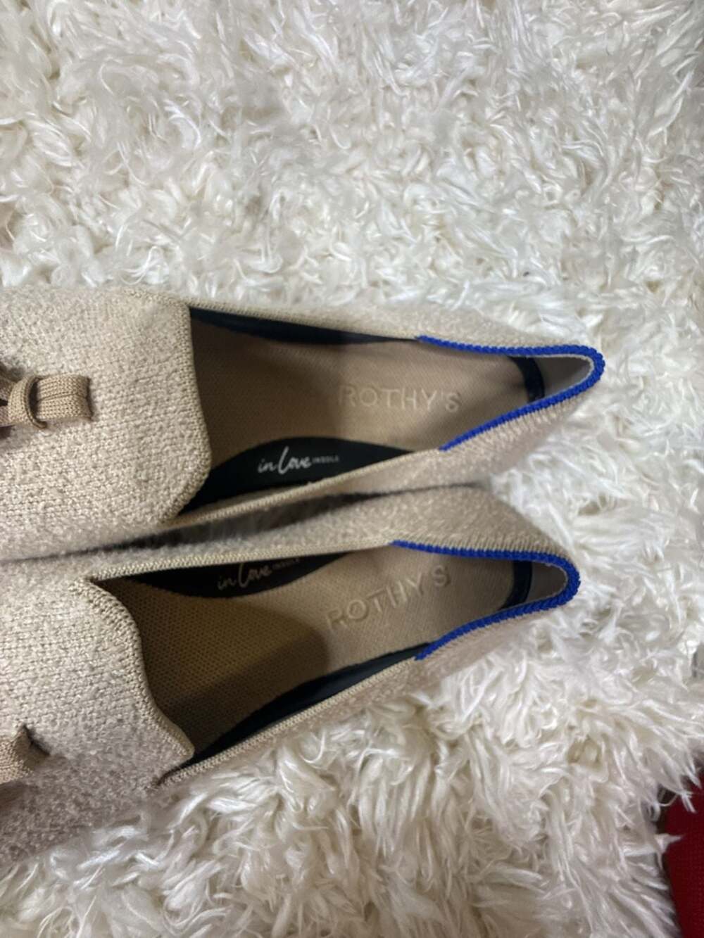 Rothy's Size 6 Almond Loafer Tassel Beige Knit - Picture 3 of 6